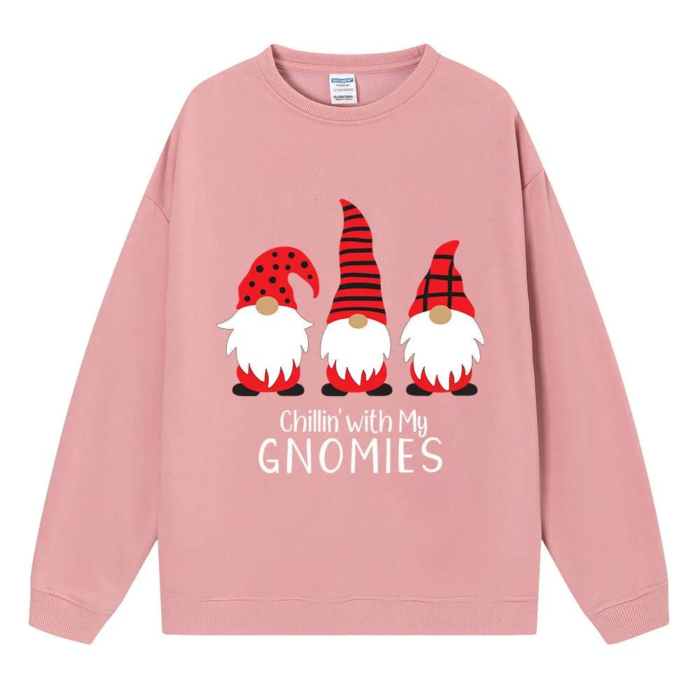 Christmas hoodie with three small printed women's tops
