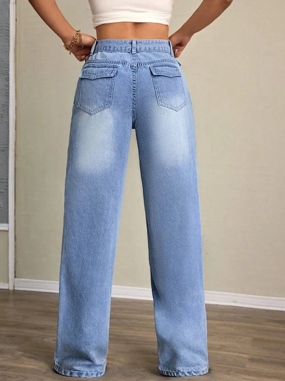 Washed High Waist Jeans