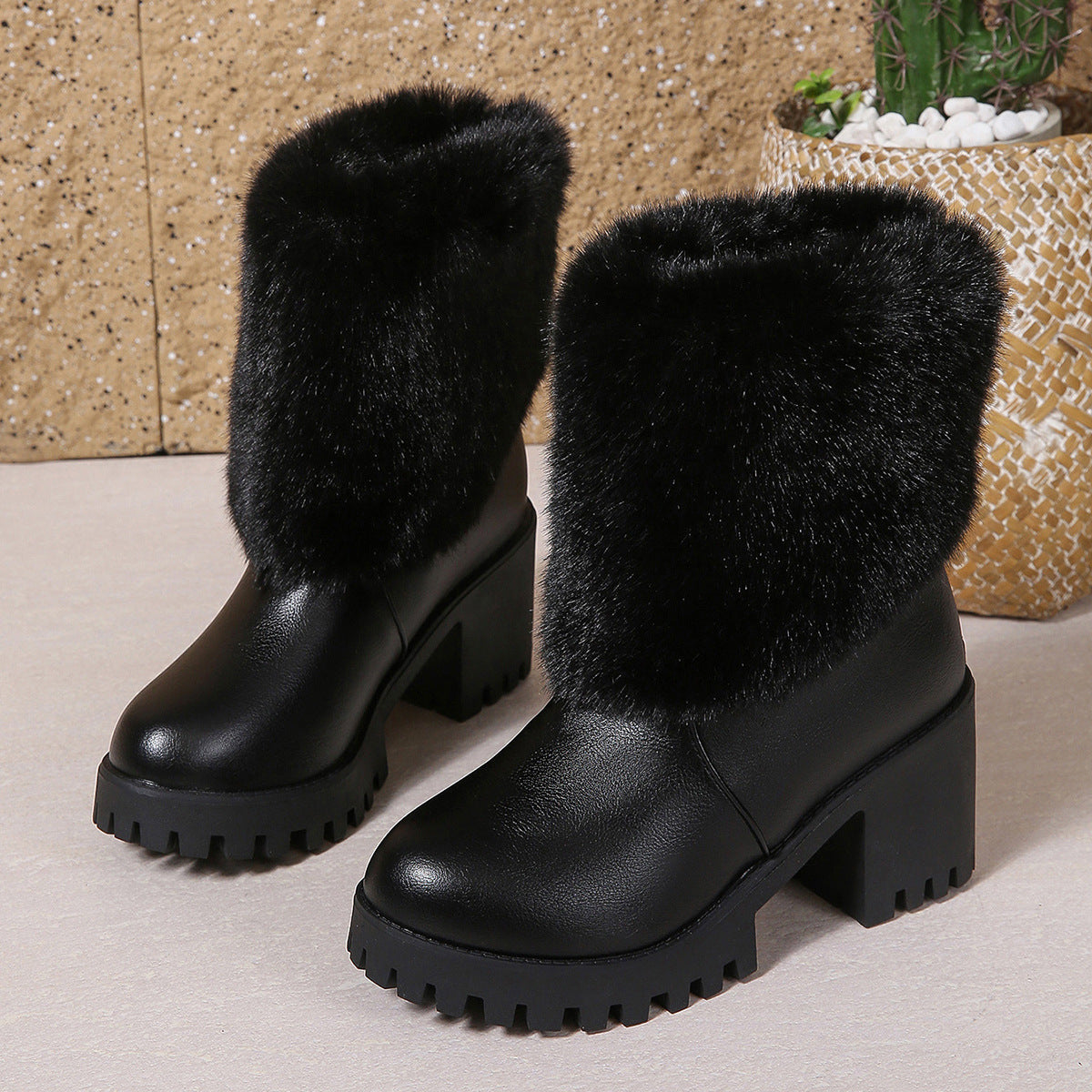 Fashion Winter Snow Boots Women's High Heel Women's Boots
