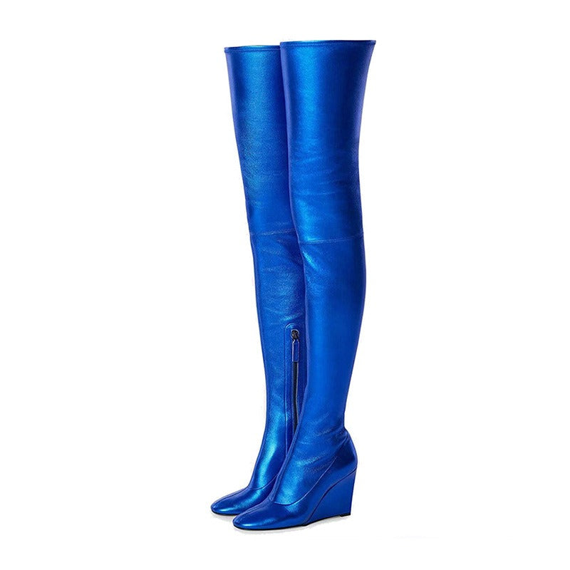 Knee Boots For Women Long Boots Wedges Heels Slim Long Socks Boots Fashion Casual Shoes Woman
