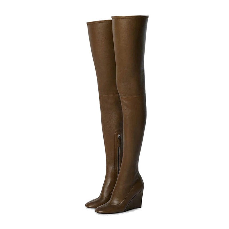 Knee Boots For Women Long Boots Wedges Heels Slim Long Socks Boots Fashion Casual Shoes Woman