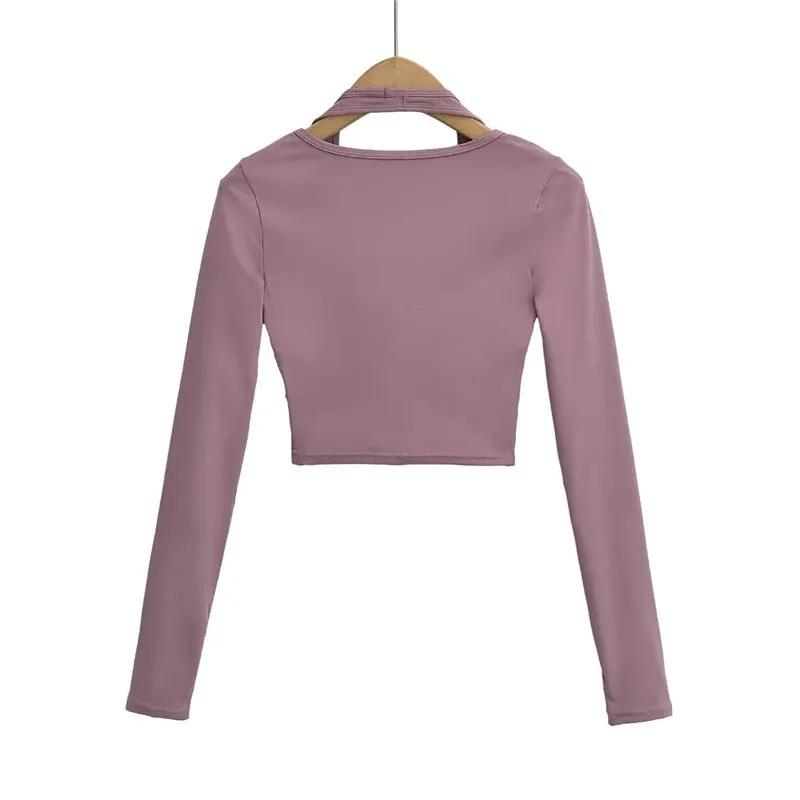 Hanging neck fake two tops