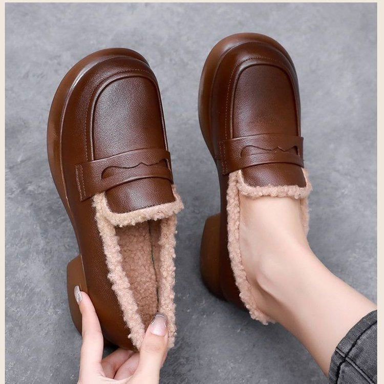 cotton loafers thickened women's low heels