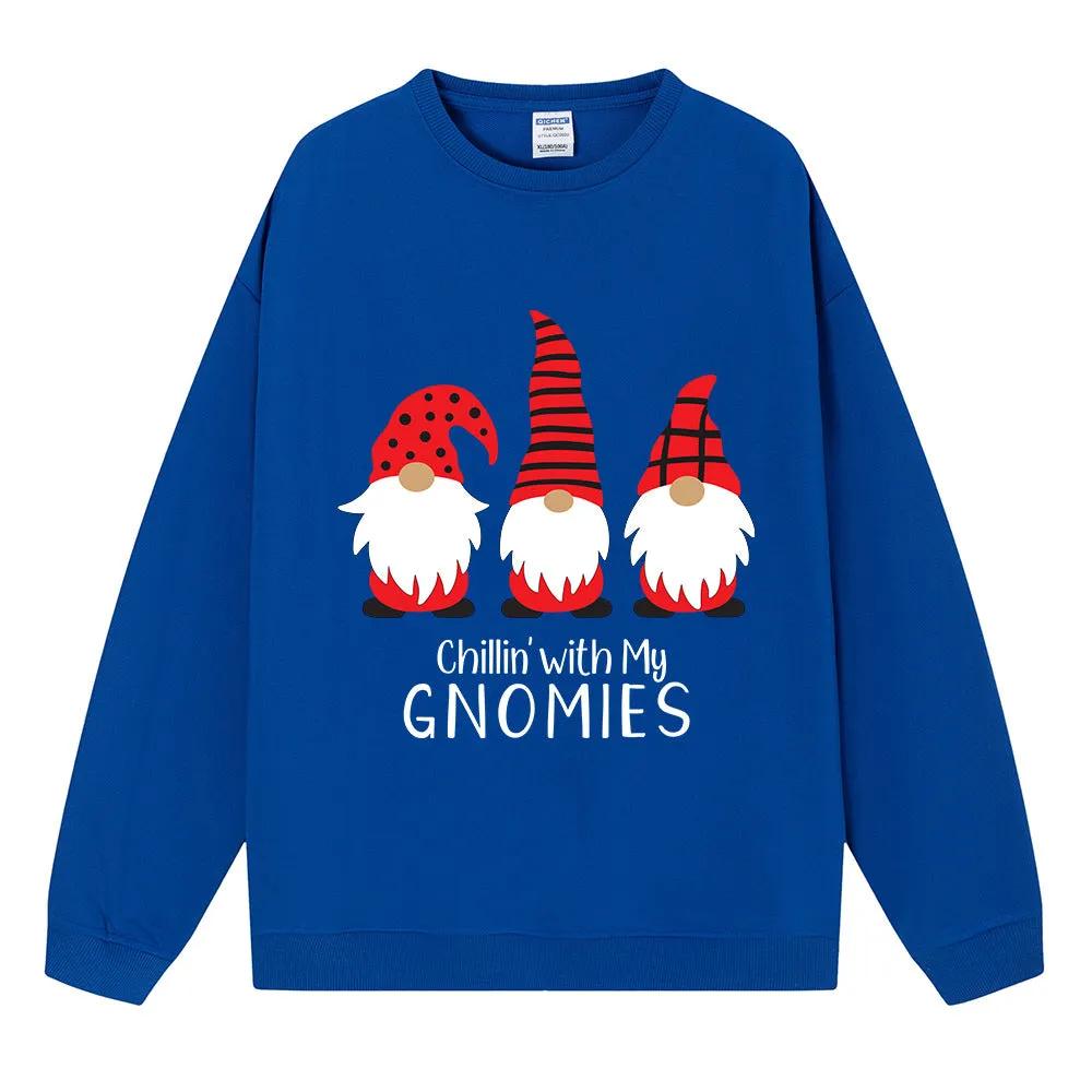 Christmas hoodie with three small printed women's tops