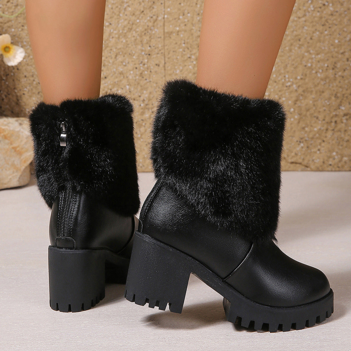 Fashion Winter Snow Boots Women's High Heel Women's Boots