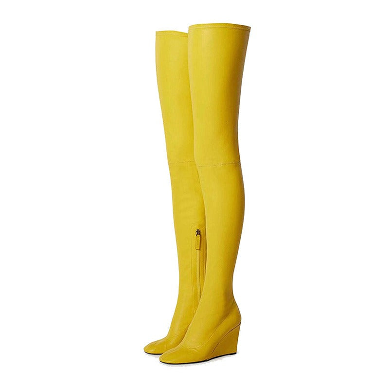 Knee Boots For Women Long Boots Wedges Heels Slim Long Socks Boots Fashion Casual Shoes Woman