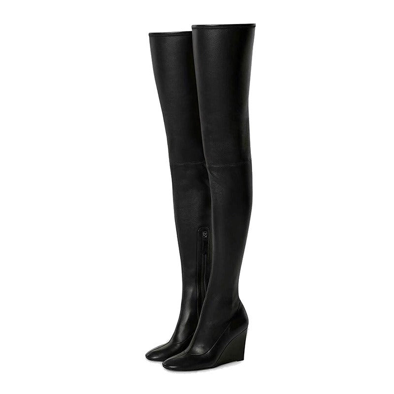 Knee Boots For Women Long Boots Wedges Heels Slim Long Socks Boots Fashion Casual Shoes Woman